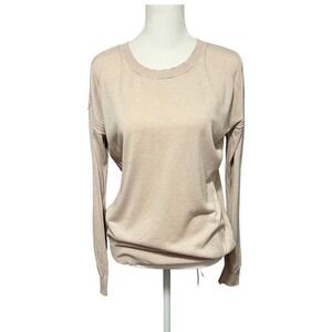 Banana Republic Beige Soft Silk Cotton‎ Blend Sweater Lightweight Crewneck Small